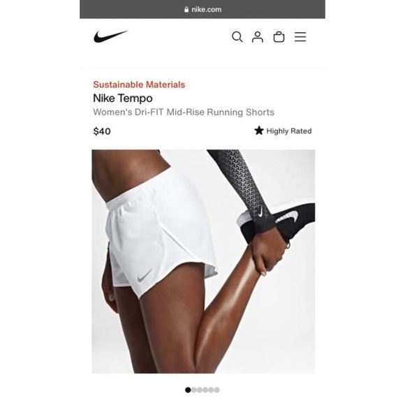NIKE Women’s Dri-FIT Tempo Running Shorts LARGE White - NWT - Picture 3 of 8